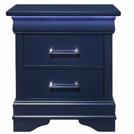 GLOBAL FURNITURE USA CHARLIE-BLUE-NS W-LED Charlie Modern & Contemporary Nightstand, Blue CHARLIE-BLUE-NS W/LED